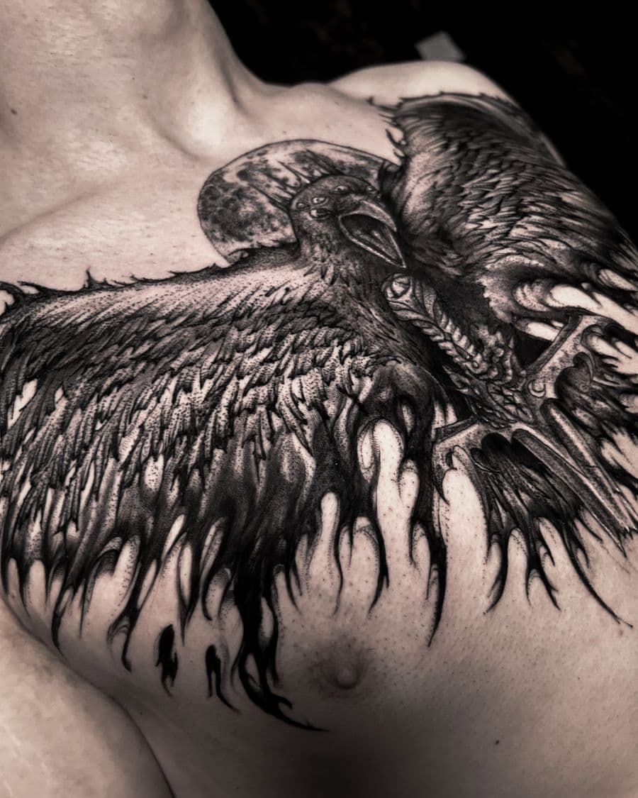 Raven chest piece - Side detail